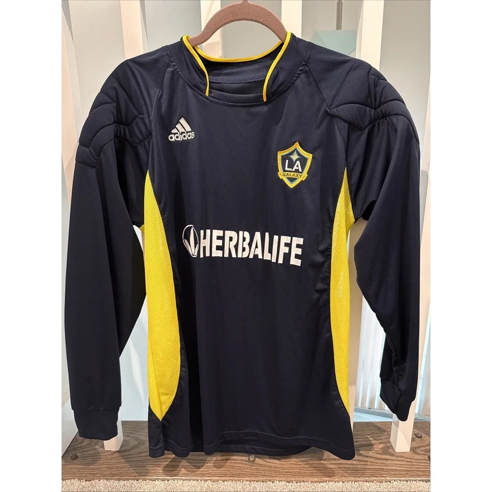 LA Galaxy MLS Adidas Men's Navy Blue Climacool Training Top‎ Long Sleeve Shirt